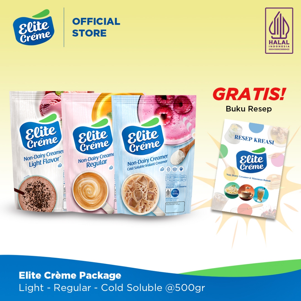 

Elite Creme Non Dairy Creamer 3 in 1 Package - Cold Soluble Regular Light