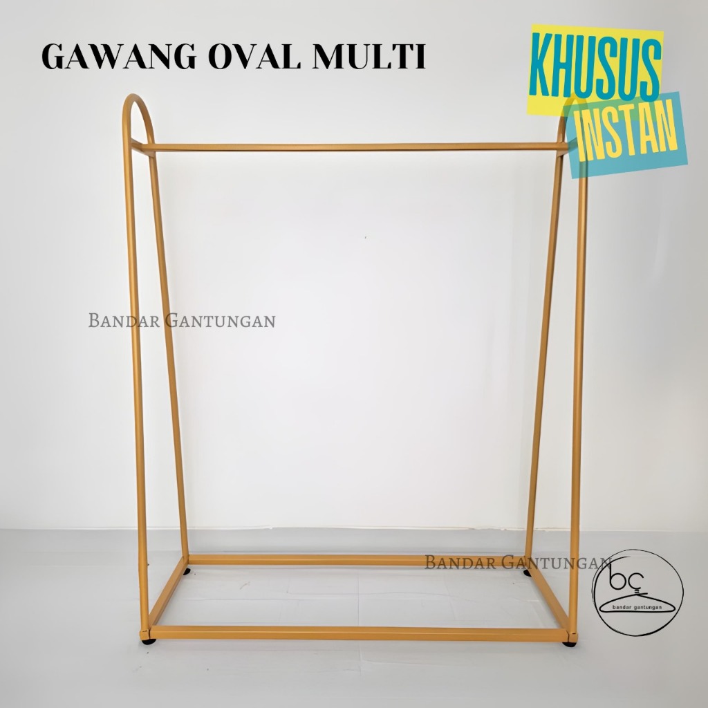 Rak Gawang Baju Gold Stand Hanger Emas Gold Gantungan Baju Besi 120X150 - BH
