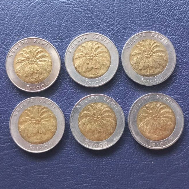Set Tahun Koin Kuno Bimetal 1000 Kelapa Sawit