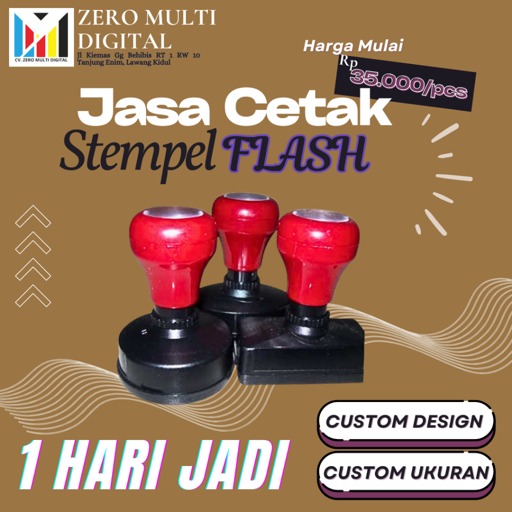 

[JASA CETAK DAN BUAT] STEMPEL FLASH DESIGN CUSTOM UKURAN DAN DESIGN | PIN NAMA | BAGUS DAN BERKUALITAS