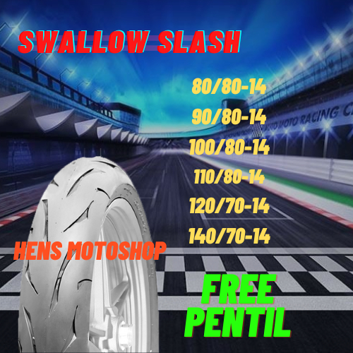 Ban Motor Swallow Slash Soft Compound Tubeless Ring 14 Free Pentil