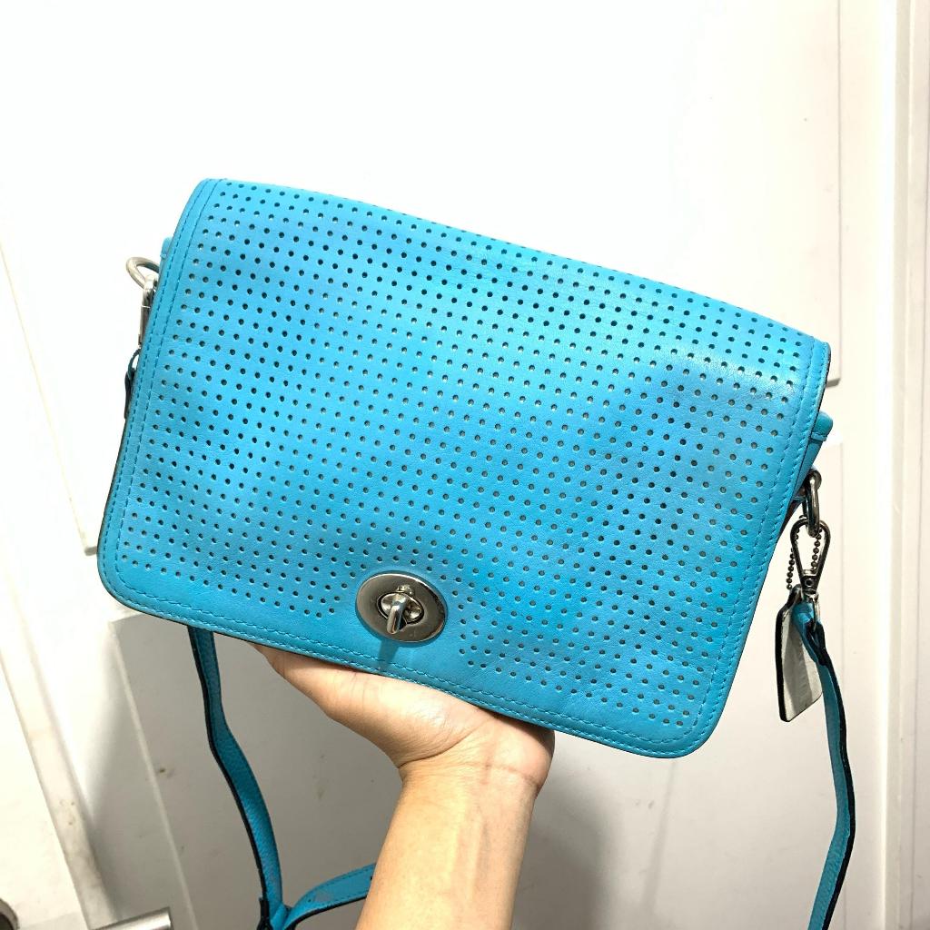 Preloved Tas Coach Legacy Penelope Leather Crossbody Blue Authentic Original