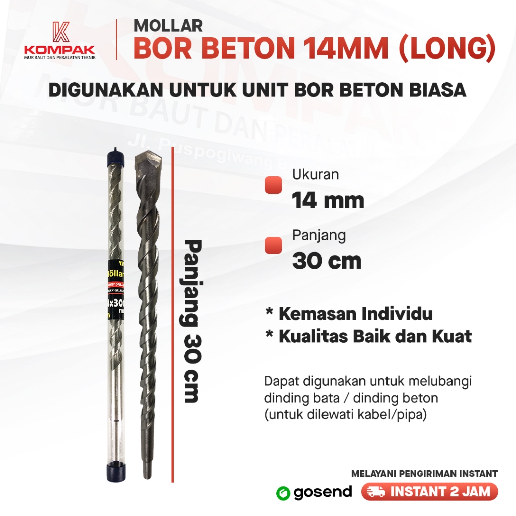 MATA BOR BETON PANJANG 14 X 300 MM MASONRY DRILL 30 CM