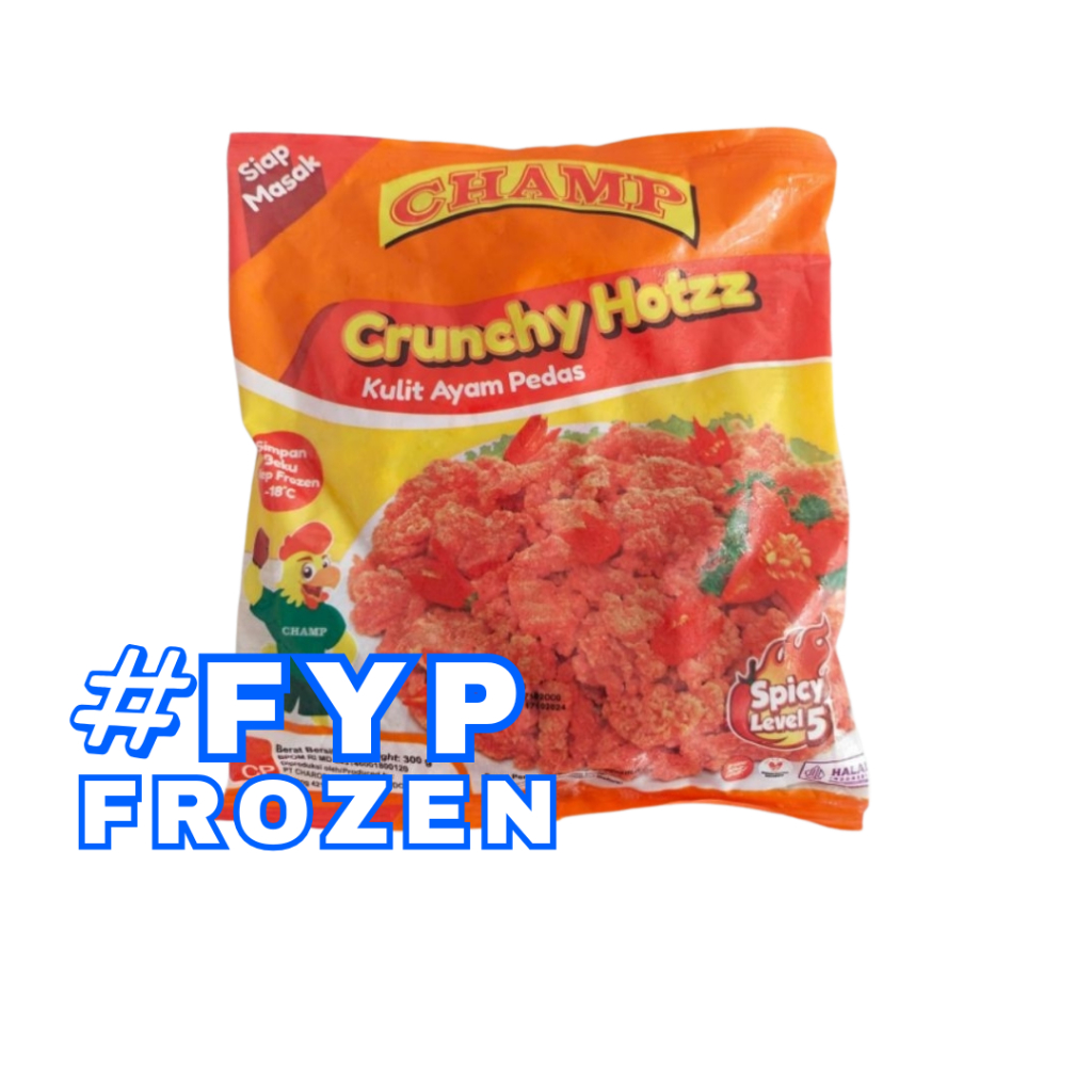 

CHAMP CRUNCHY HOTZZ 300GR LV 5 / KULIT AYAM PEDAS OLAHAN