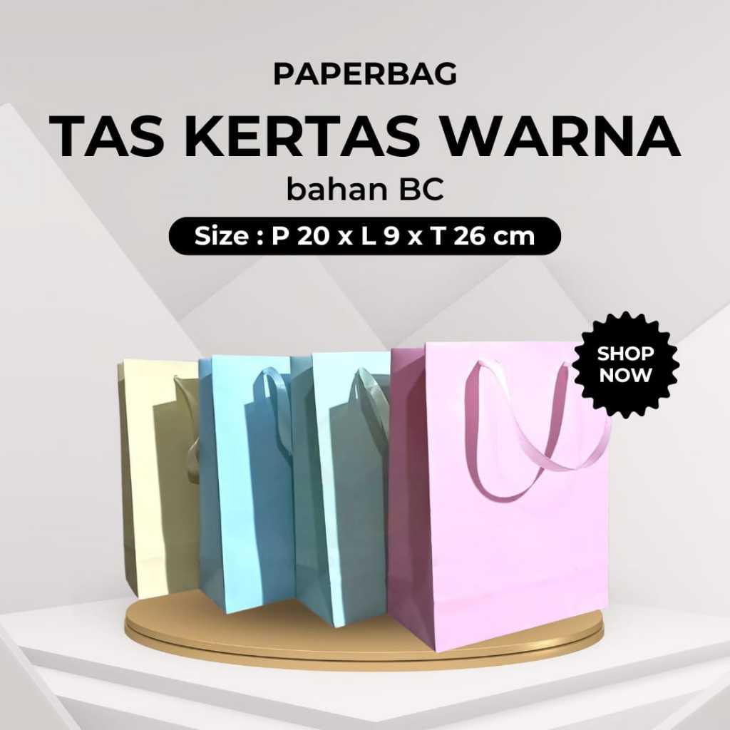 

Paperbag Polos Warna/ Tas Kado / Tas Souvenir / Tas Kertas / Tas Bingkisan
