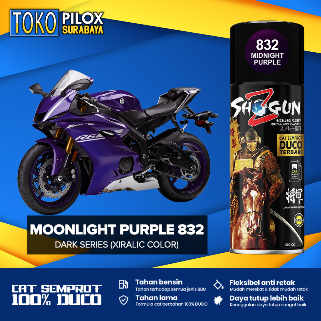 Cat Semprot Duco Moonlight Purple Ungu Xiralic - Shogun Z Duco Midnight Purple 832 - Cat Otomotif/Ak