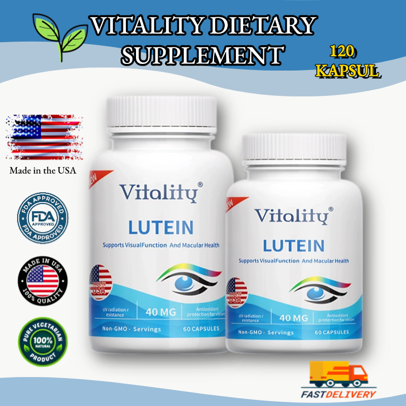 LUTEIN, 40 mg, Vitamin Mata, Lutein + Zeaxanthin, Meningkatkan Kesehatan Mata