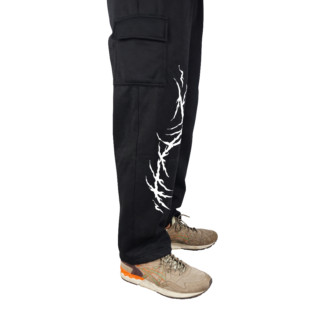 Troy Company Baggy Cargo Long Pants Black Root - Celana Kargo Baggy Hitam LFC 3074