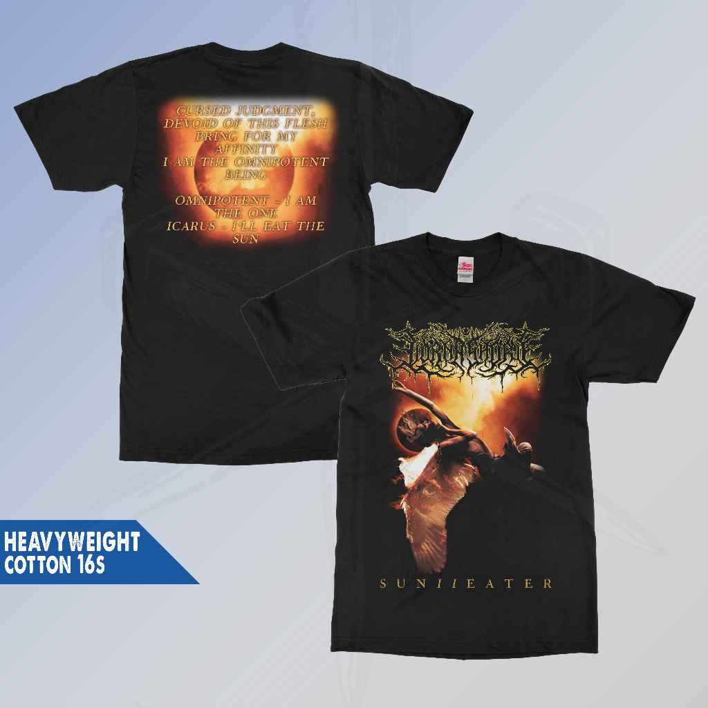 Kaos LORNA SHORE SUN EATER Heavy cotton 16s 100% Build Up Tanpa Jahitan Samping