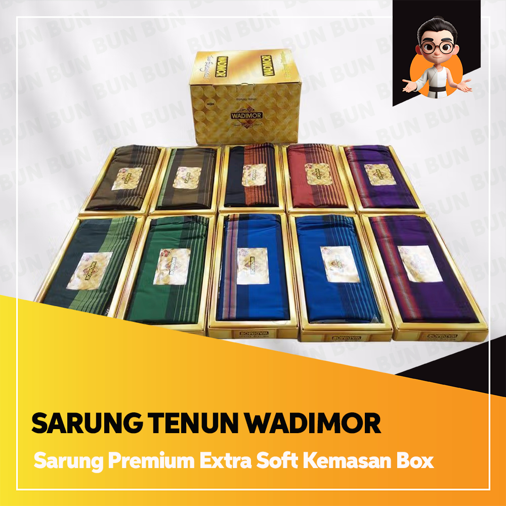 Sarung Wadimor PRO  - Kain Tenun Dewasa Pria Laki Cowo Sholat - Sarung Tenun Premium Extra Soft Anti