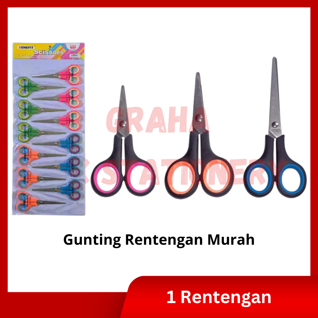 

[1 Rentengan] Gunting Rentengan Murah Kecil Sedang Besar / Scissor Emigo Emidio Rentengan Murah