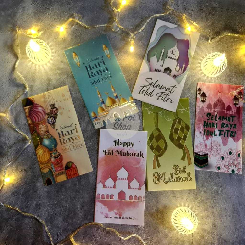 

Amplop Lebaran Idul Fitri THR 2025 Isi 25pcs Panjang 3D PP Mika Angpao Lebaran Motif Netral Masjid