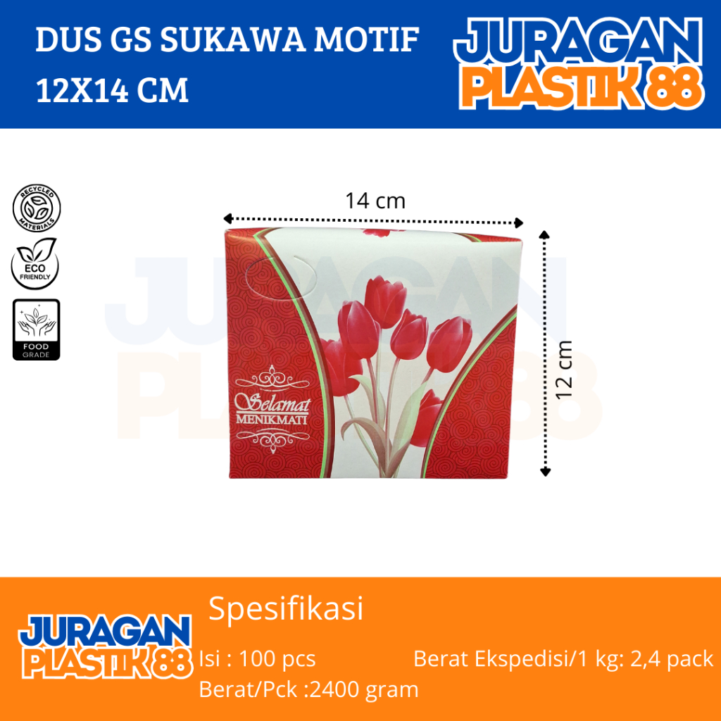 Box Snack 12x14 Dus Kotak Kue Roti Motif Bunga Uk 12 x 14