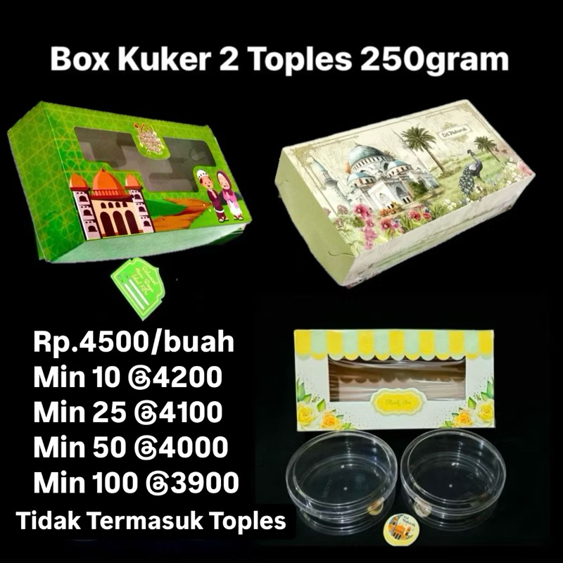 

Box Kuker 2 Toples 250gr mendatar LEBARAN bisa juga untuk Brownies