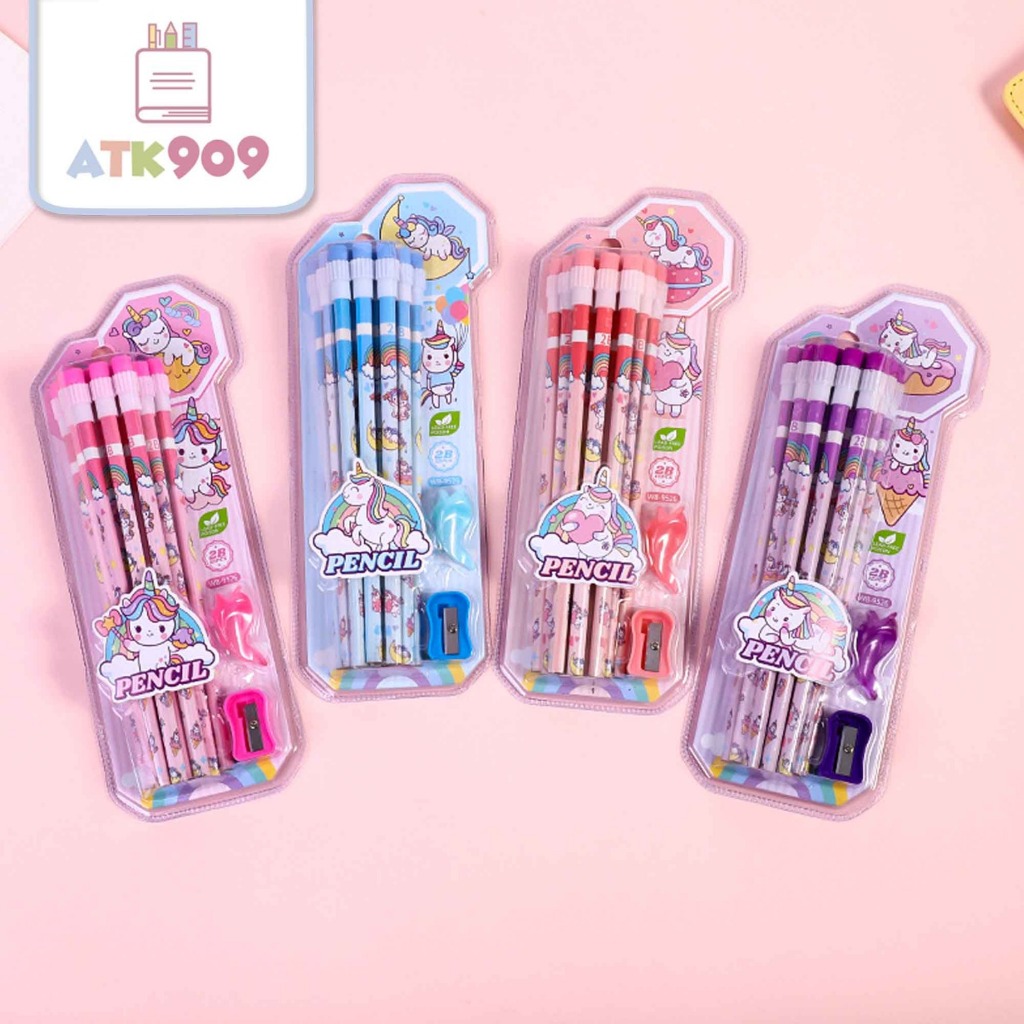 

ATK909 14in1 Set Pensil Unicorn Astronot Space Cars Set Stationary Pensil Paket Goodiebag Back To School