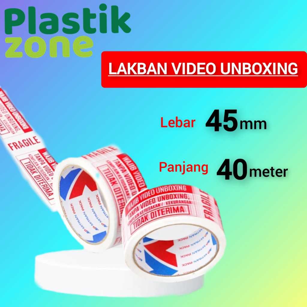 

*PLASTIK ZONE* Lakban Printing "VIDEO UNBOXING" 45mm x 40 meter