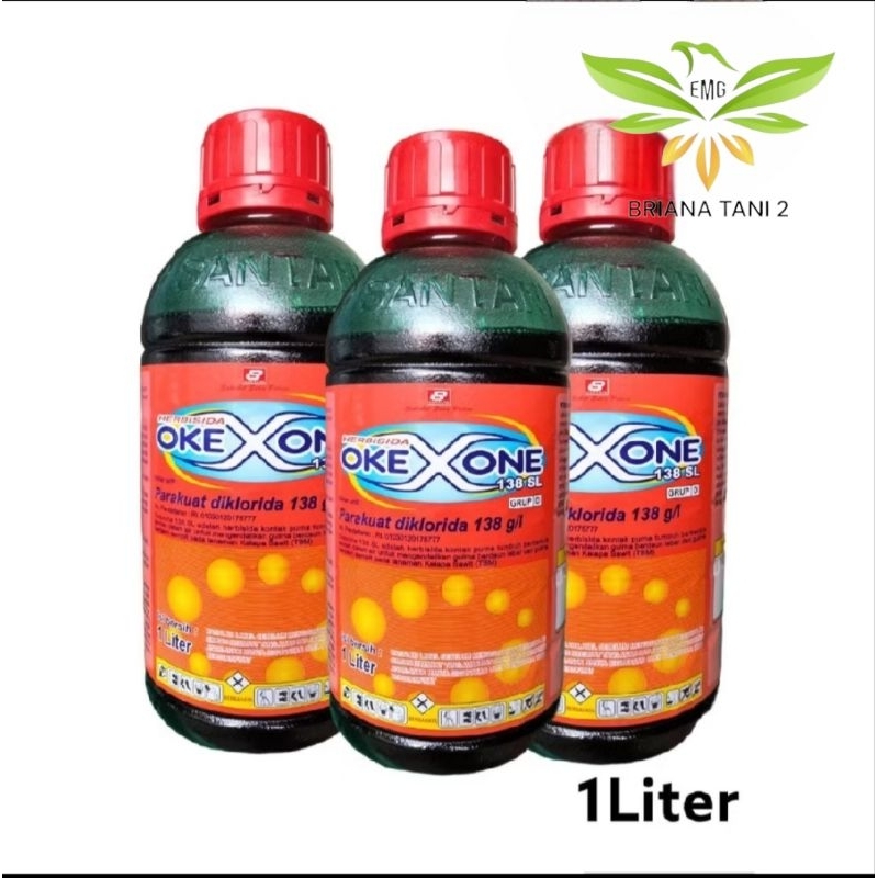 OKEXONE 138SL 1 Liter Herbisida Parakuat Diklorida 138 g/l Pembasmi Rumput Pada Tanaman Santani Agro