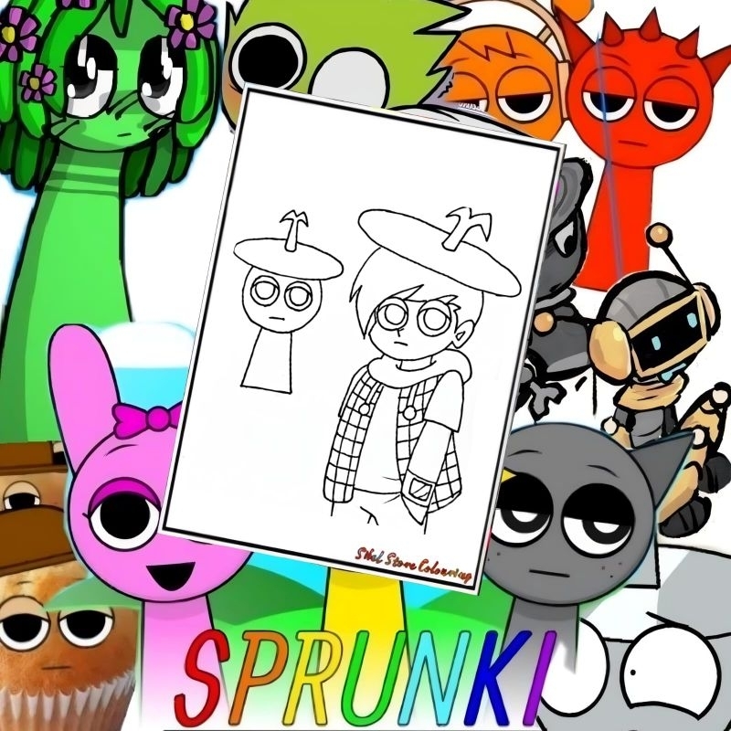 

Kertas Mewarnai Gambar Anak Tema Sprunki But Human (10 Lembar Gambar) Kertas Gambar Tebal / Kertas Mewarnai Sprunki