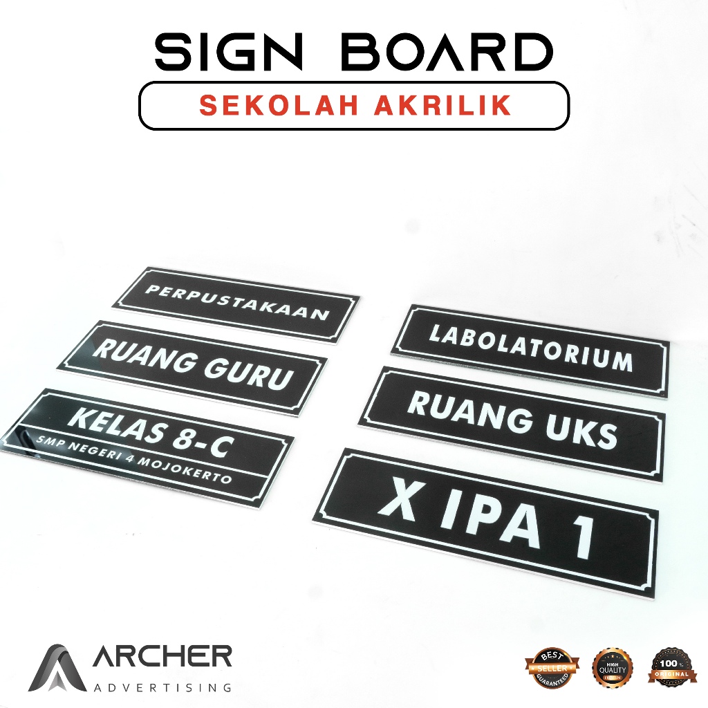 

PAPAN NAMA SIGN BOARD RUANGAN SEKOLAH AKRILIK CUSTOM