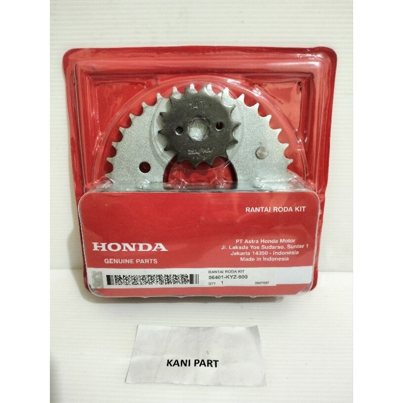 Gear Set + Rantai AHM Honda Supra x 125 injection injeksi Helmin KYZ