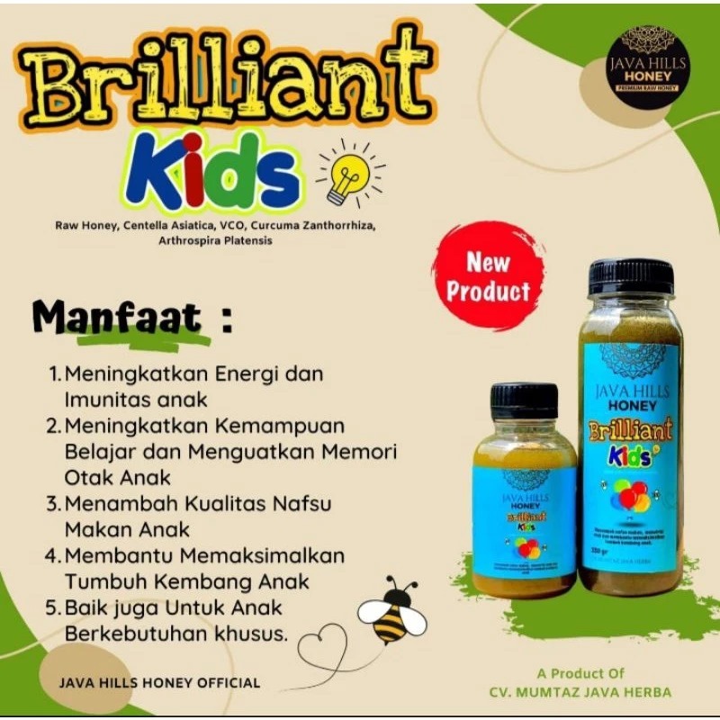 

[Beli 1 Free Hadiah 1] Madu Brilliant Kids Java Hills Honey Madu Nutrisi Vitamin Anak Sehat&Cerdas