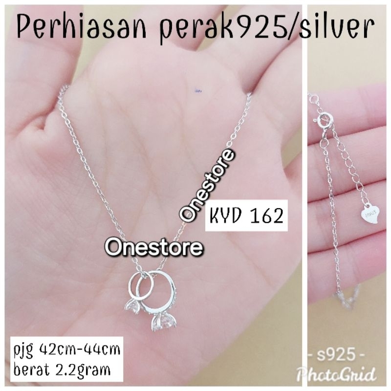 KALUNG WANITA PERAK 925 LAPIS MAS PUTIH KALUNG RING CINCIN KYD 162