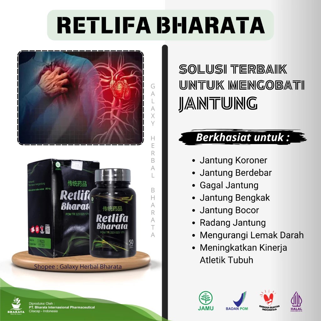 Obat Herbal Jantung Koroner Ampuh - Obat Jantung Bengkak RETLIFA BHARATA - Obat Penyumbatan Jantung