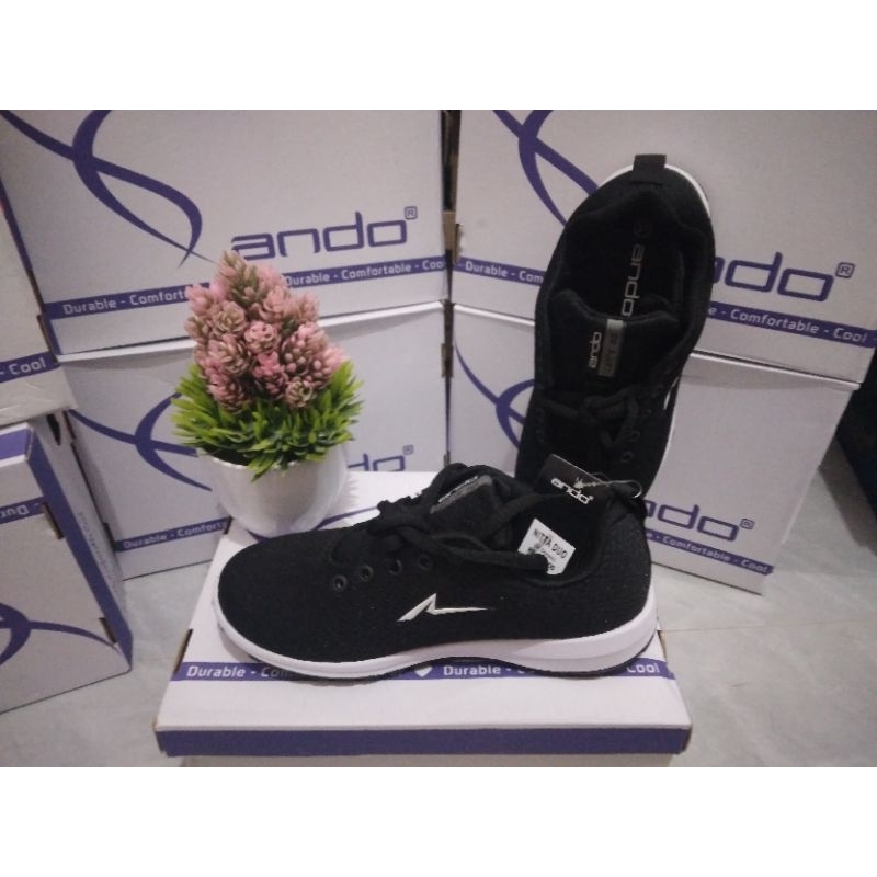 sepatu ando original 100% nitta duo/ hitam/putih