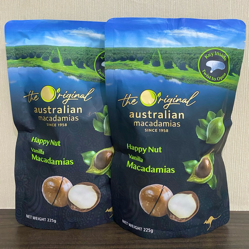 

Happy Nut Macadamias Australia Macadamia in Shell - Vanilla Flavour 225g / Exp Oct 2025 / Ready