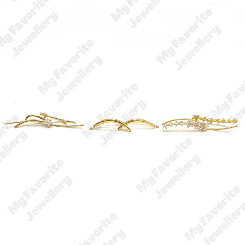 Anting Jepit Permata TERBARU EMAS ASLI Kadar 875 20K