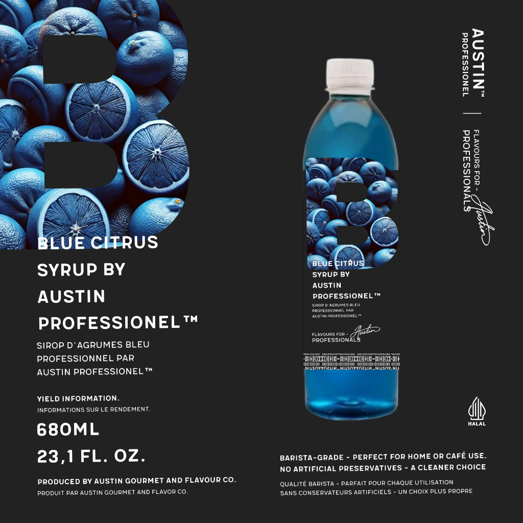 

Blue Citrus Syrup by Austin Professionel (Barista-grade) - 680ml | Sirup Rasa Blue Citrus