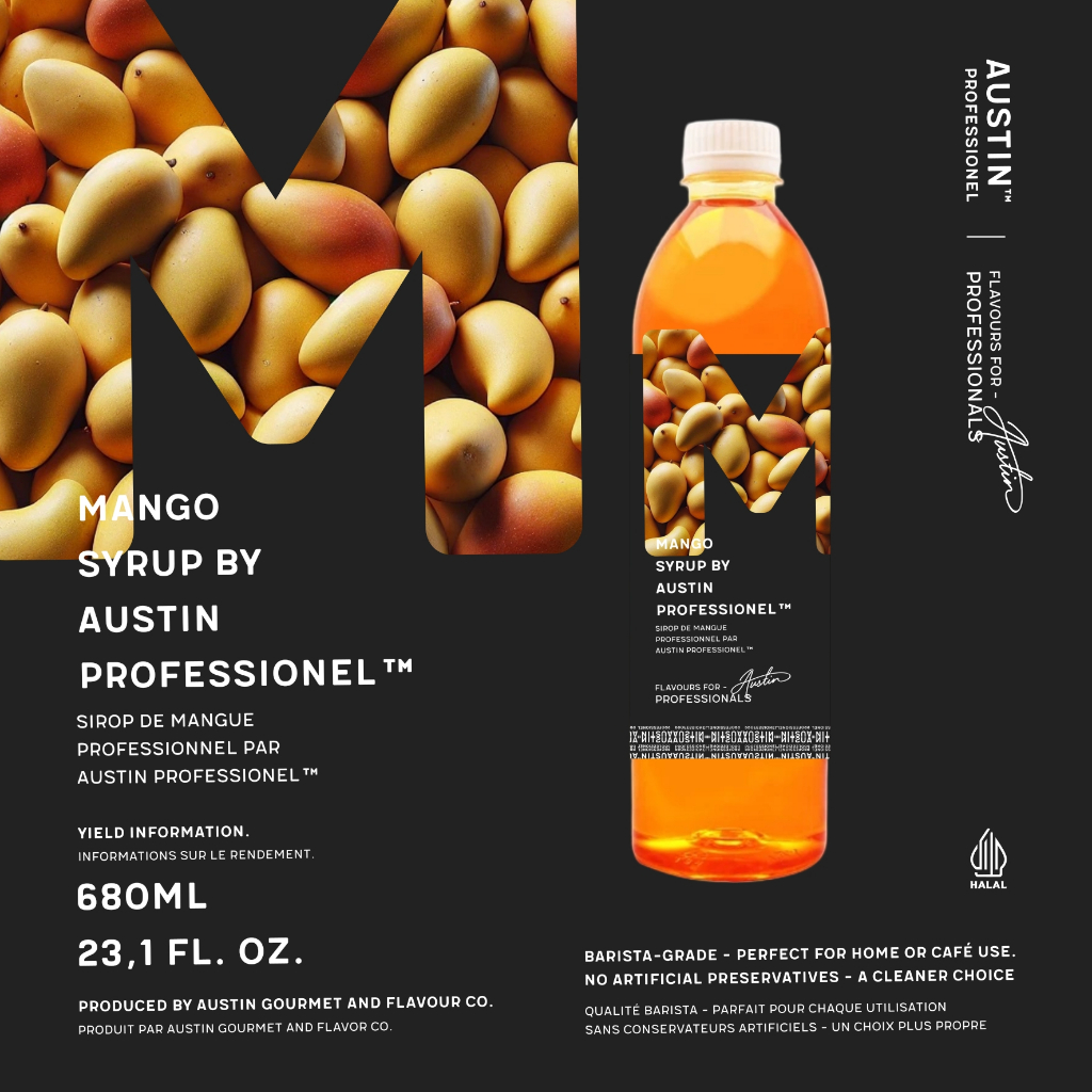 

Mango Syrup by Austin Professionel (Barista-grade) - 680ml | Sirup Rasa Mangga