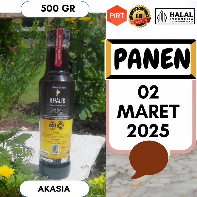 

(500 GR) Akasia Premium Madu Murni Asli 100% Khalid Honey Panen Terbaru