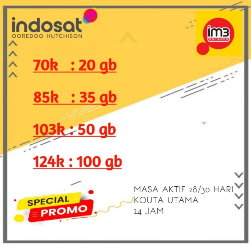 KOUTA INDOSAT MURAH 30 HARI