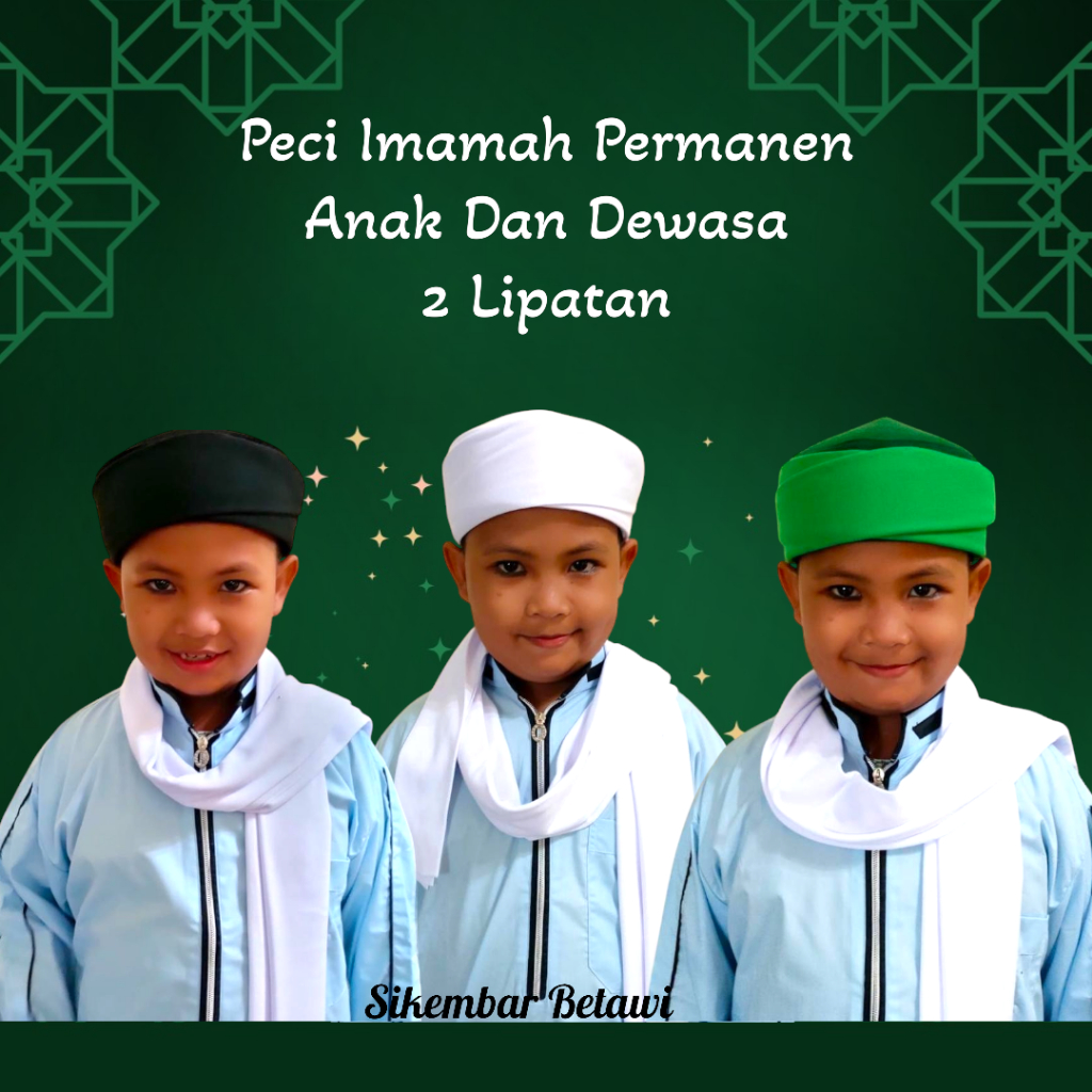 Peci Imamah Permanen 2 Liparan Anak Dan Dewasa Peci Imamah Permanen Peci Imamah Sorban Imamah