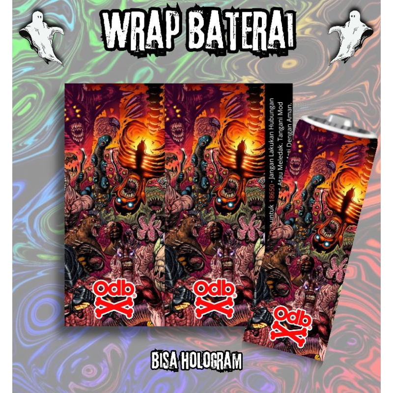 

FAMSTORE - Pelindung Baterai - Stikerskin Wrap Baterai 18650 Motif Darkness v2 Hologram Full Motif Desain Dan Anti Gores