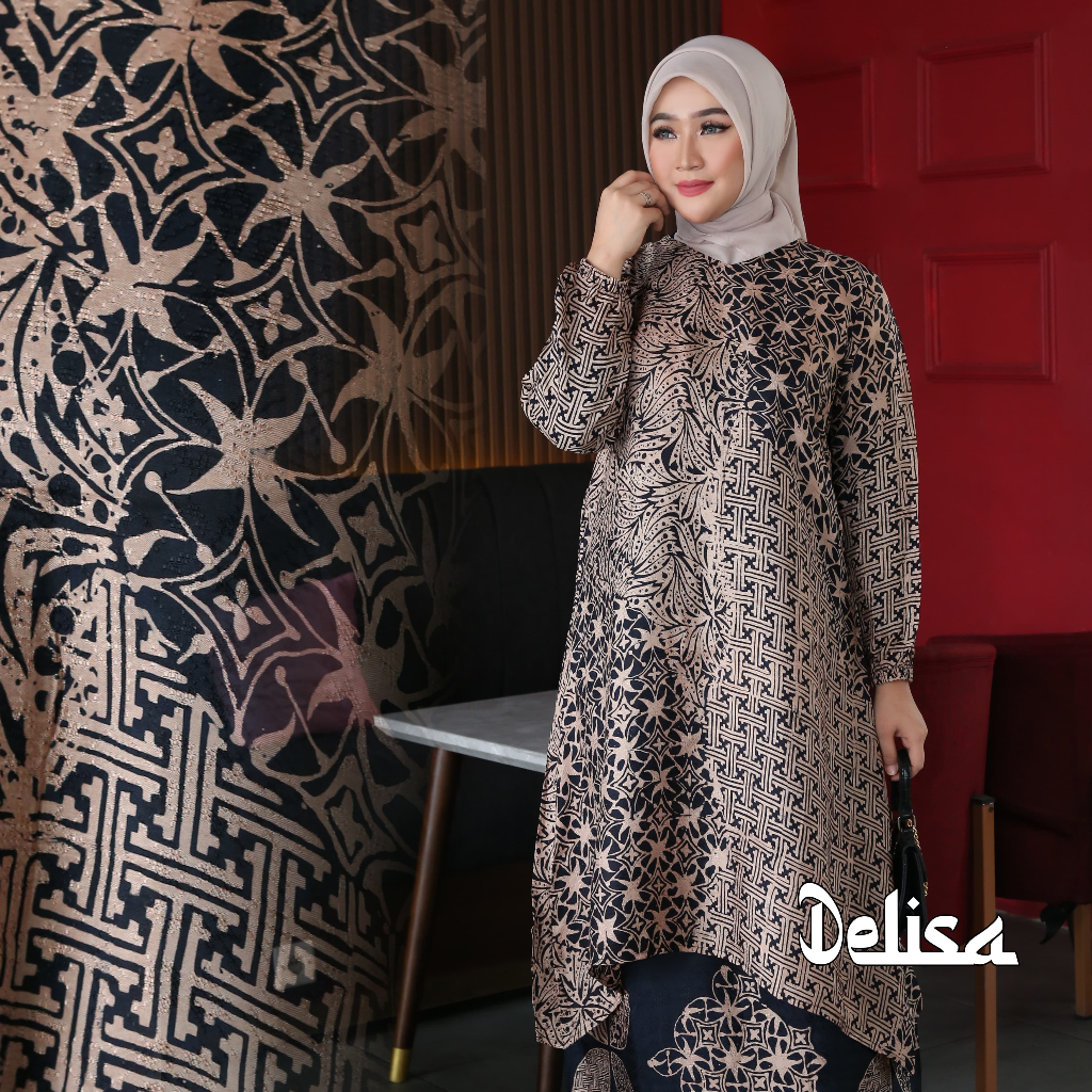SET GAMIS BATIK BAHAN DOBBY SUTRA STELAN ROK BATIK SUTRA GAMIS PESTA GAMIS KONDANGAN ELEGANT