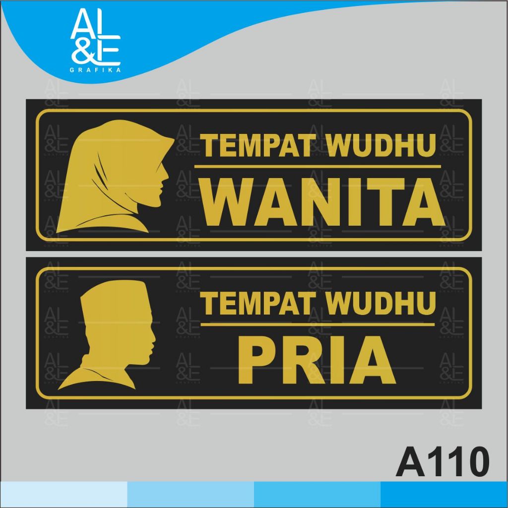 

A110 - Acrylic Sign, Stiker Akrilik Tempat Wudhu Pria dan Wanita, Premium dan Tahan Air, Termurah, Bisa Custom