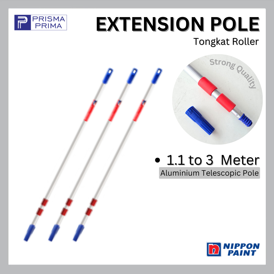 Aluminium Extension Pole Nippon Paint Tongkat Telescopic Pole Kuas Stik Roll Roller Cat Tembok