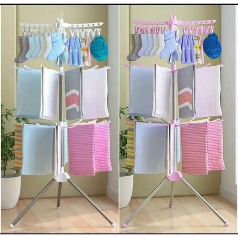 JEMURAN MENARA 3 TINGKAT/JEMURAN BAJU STAINLESS/JEMURAN MENARA 3 TINGKAT STAINLESS JUMBO/JEMURAN GAN