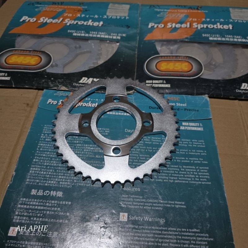 gear gir belakang DAYTONA PRO STEEL SPROCKET original japan 428 41 43 Megapro GL Tiger revo lama / n