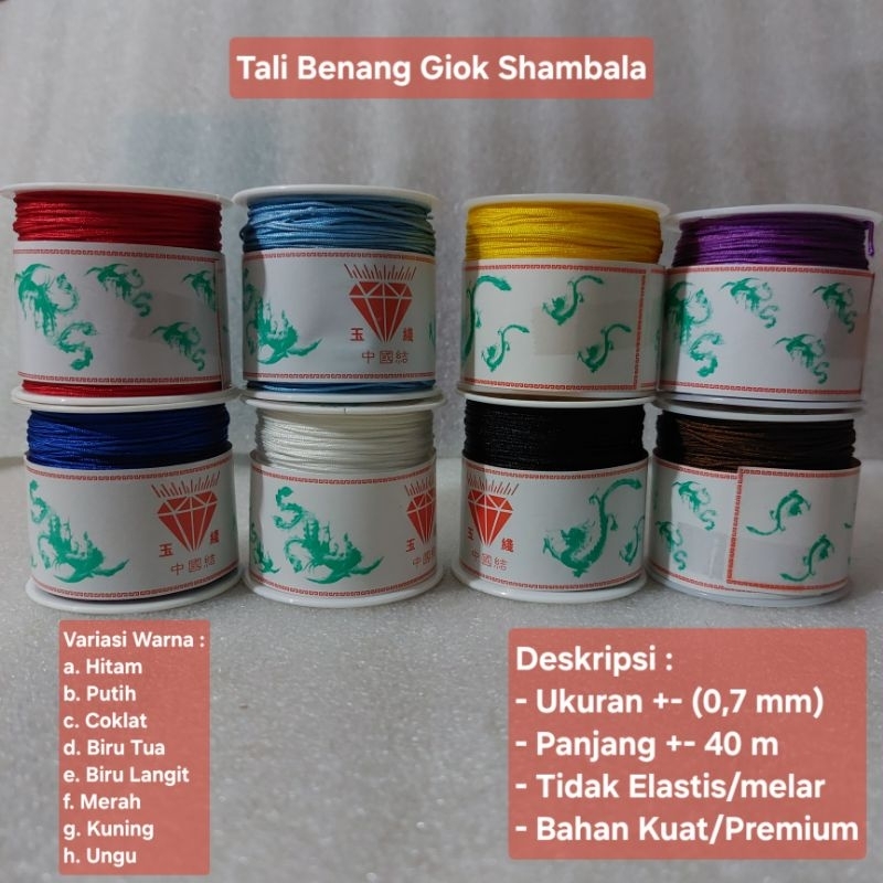 Tali Benang Giok Cina Shambala Gelang kalung Serat Nilon Super