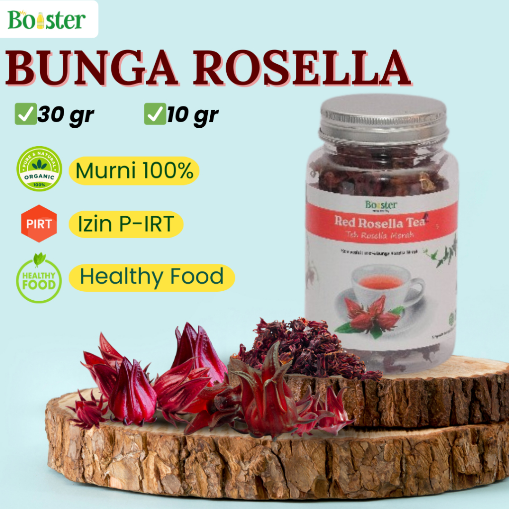 

MYBOOSTER BUNGA ROSELLA MERAH KERING OBAT KOLESTROL DIABETES TEH DIET TEH HERBAL KUALITAS GRADE A