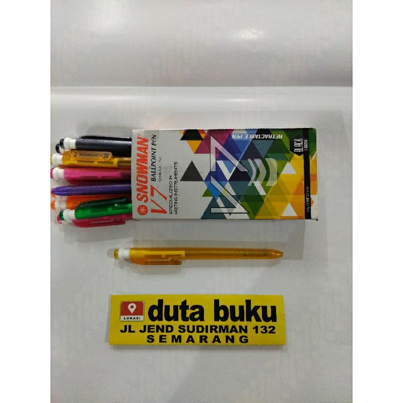 

(1 Pack / 12 Pcs) Pen Pena Bolpoin Pulpen Snowman V7 0.5mm Hitam