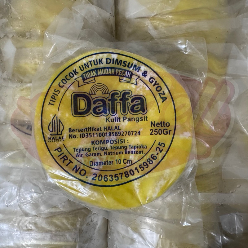 

[GROSIR] DAFFA 10CM Kulit Pangsit Dimsum/Gyoza Kuning 250gr