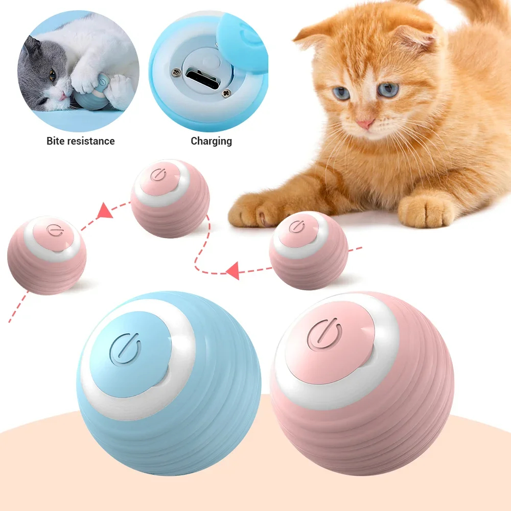POM Bola Kucing Anjing Mainan Otomatis Smart Ball Bergerak Automatic Moving Hewan Peliharaan