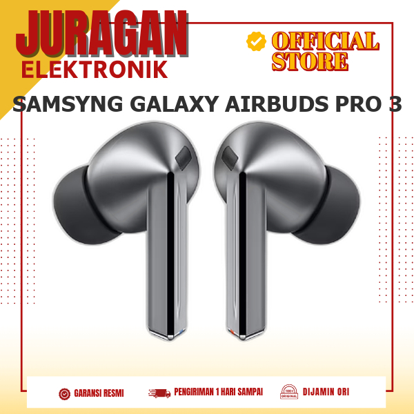 SAMSUNG GALAXY AIRBUDS PRO 3 EARPHONE NIRKABEL BLUETOOTH WIRELLESS V5.4 LE AUDIO SENSOR MODE//-WHITE