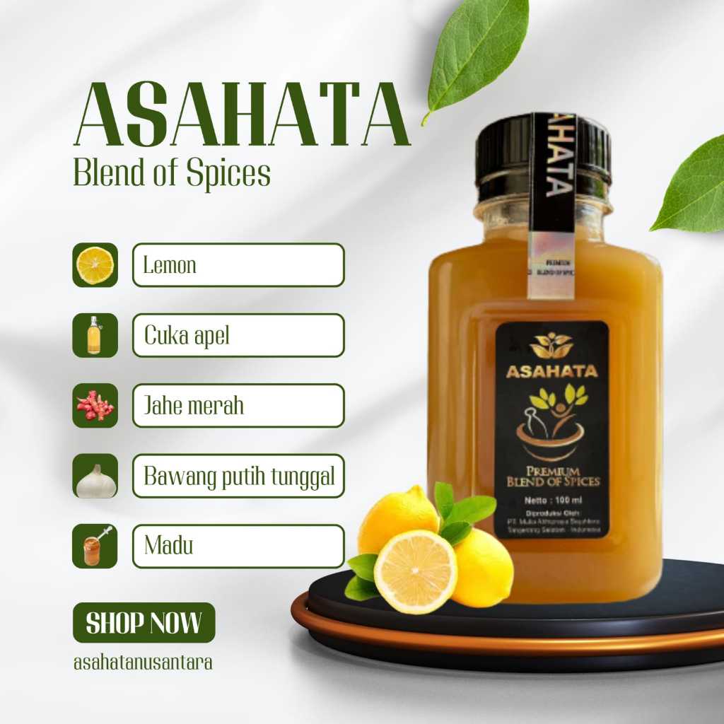 

Minuman Herbal ASAHATA 100ml/Jus Rempah Tradisional/Obat Herbal Kolesterol/Obat Herbal Asam Lambung