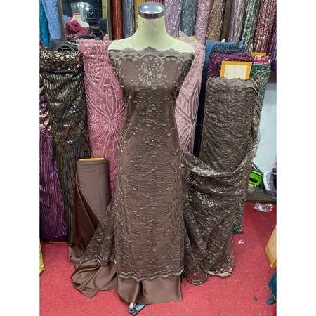 Elegan_Textile 0,5 meter Bahan Brukat / Bahan Kain Brokat Tile / bahan Kebaya / Kain Tille Warna