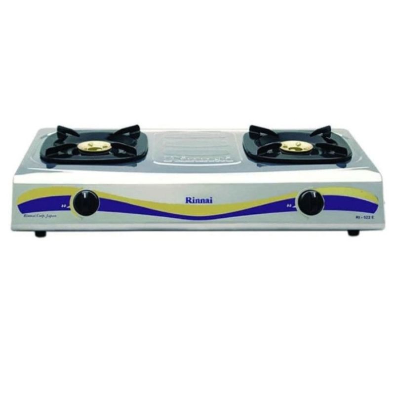 RINNAI KOMPOR GAS RI 522E STAINLESS - KOMPOR GAS RINNAI STAINLESS 2 MATA - KOMPOR RINNAI MURAH - KOM